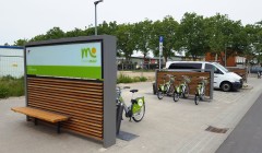 Mobilitätsstation in Offenburg mit dem Markenzeichen „EinfachMobil“  Quelle: Stadt Offenburg